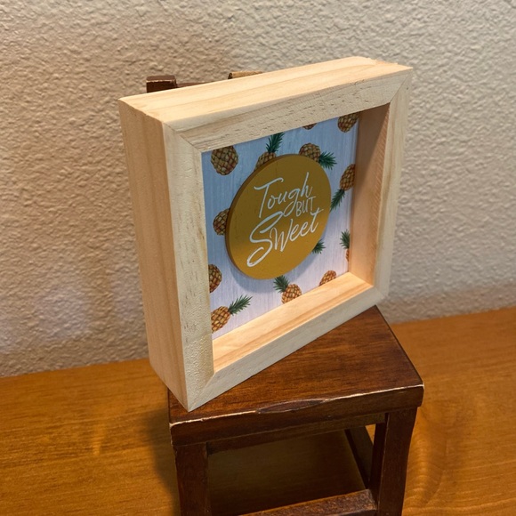 Pineapple Sign For Tier Tray, Tabletop, Shelf or Wall, Tough But Sweet Pineapple - Picture 5 of 13